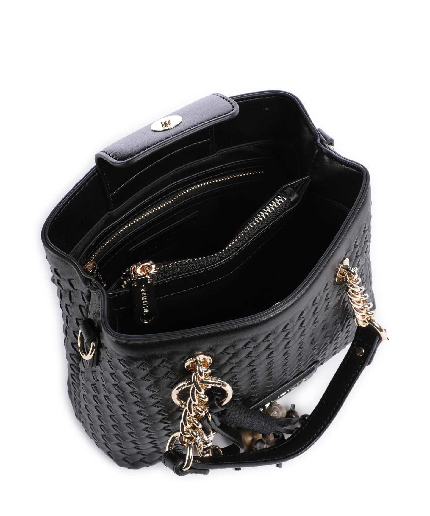Borsa a Mano Gea Nera Intrecciata