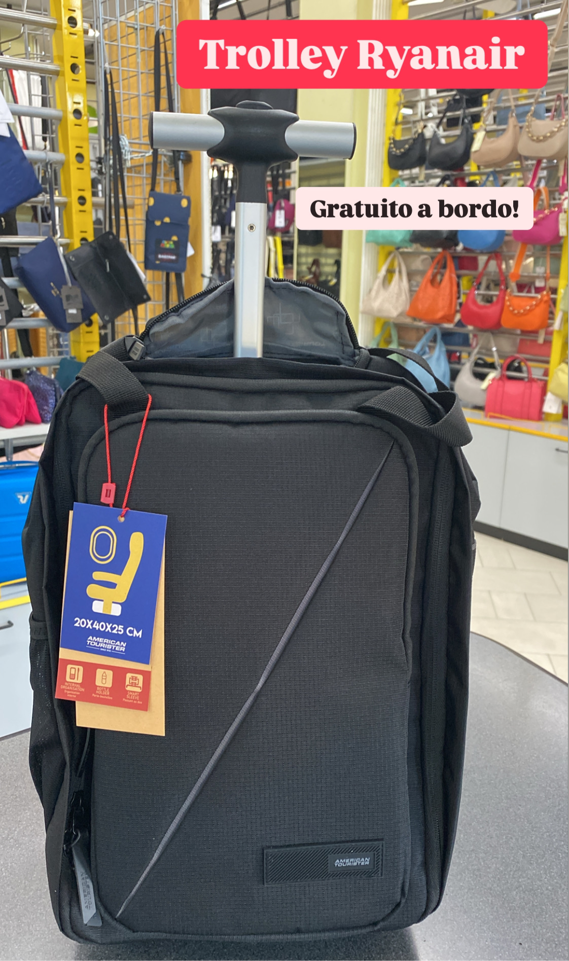 Bagaglio a mano Ryanair Con ruote Nero Take2Cabin