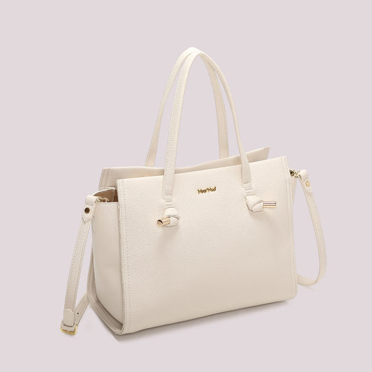 Borsa a Mano Con nodini Panna