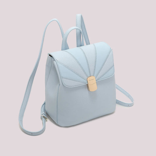 Zaino con patta Patchwork Azzurro