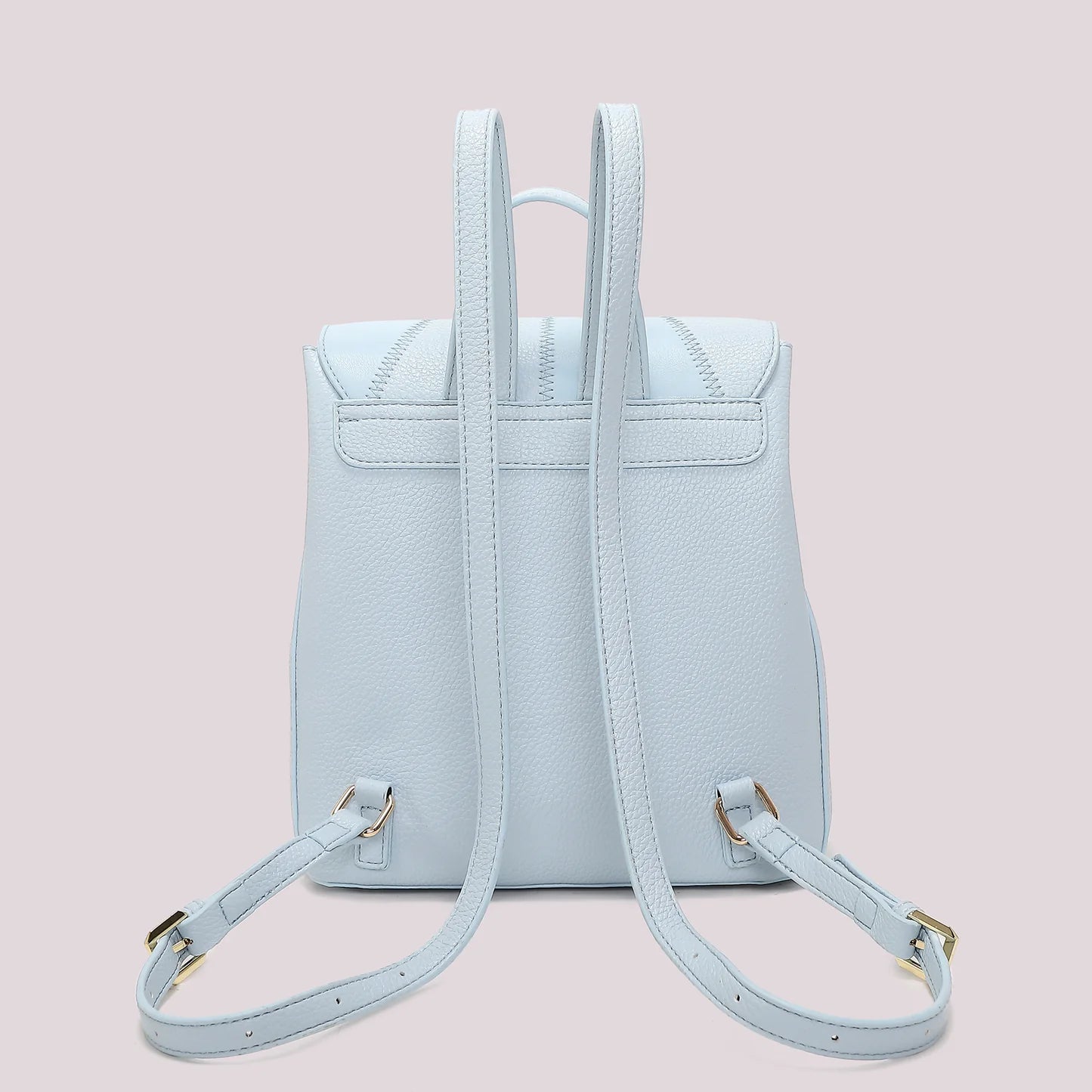 Zaino con patta Patchwork Azzurro