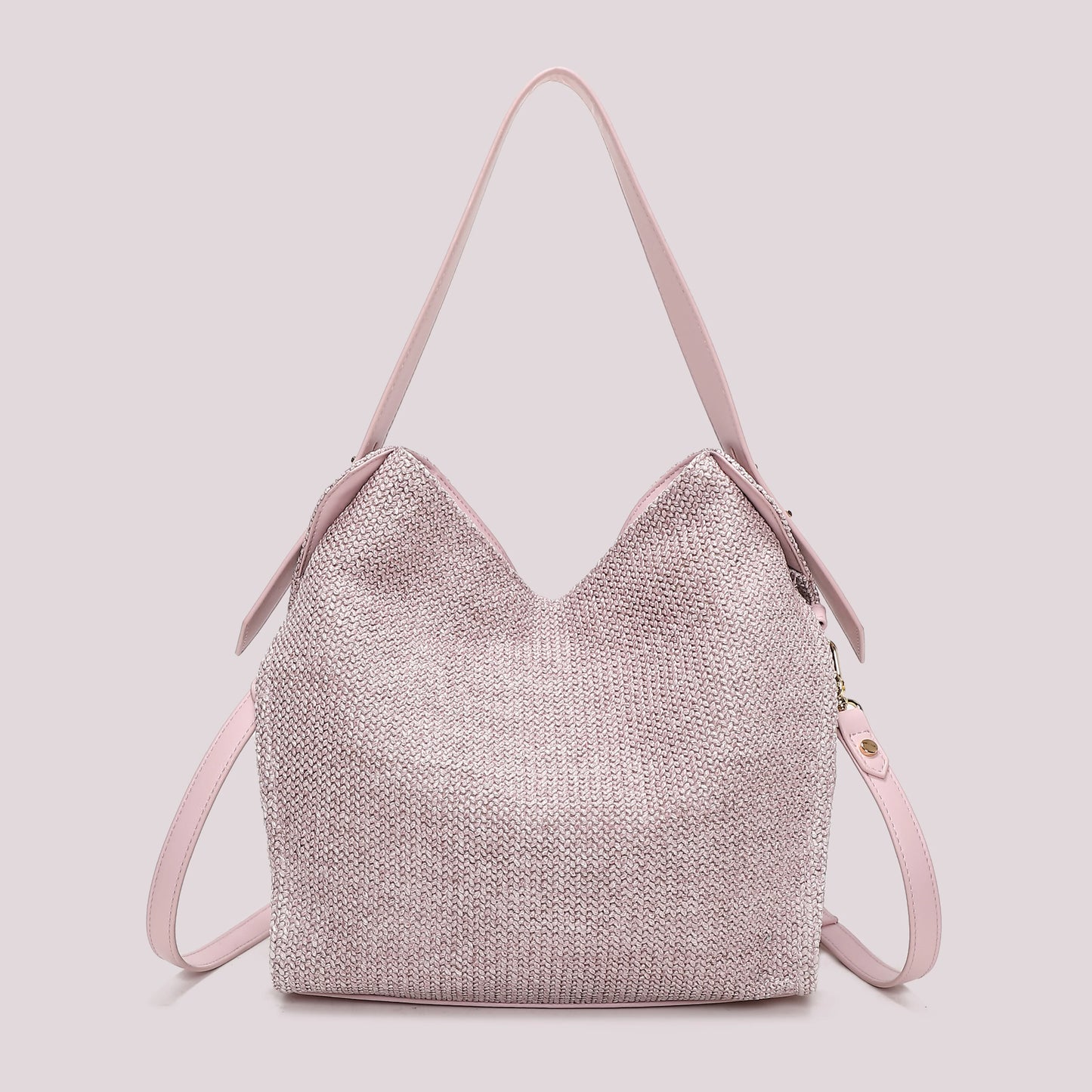 Borsa Hobo In Paglia Lilla