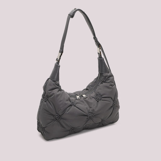 Borsa a Spalla Piumino Grigia