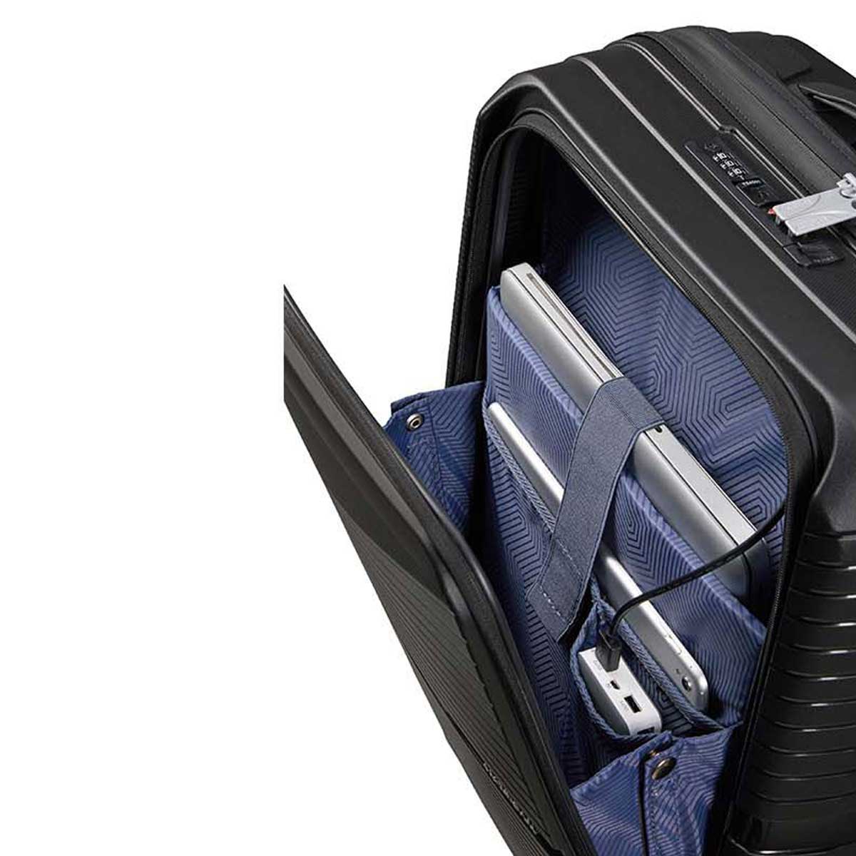 Bagaglio a Mano con porta PC E USB AIRCONIC 55CM BLU