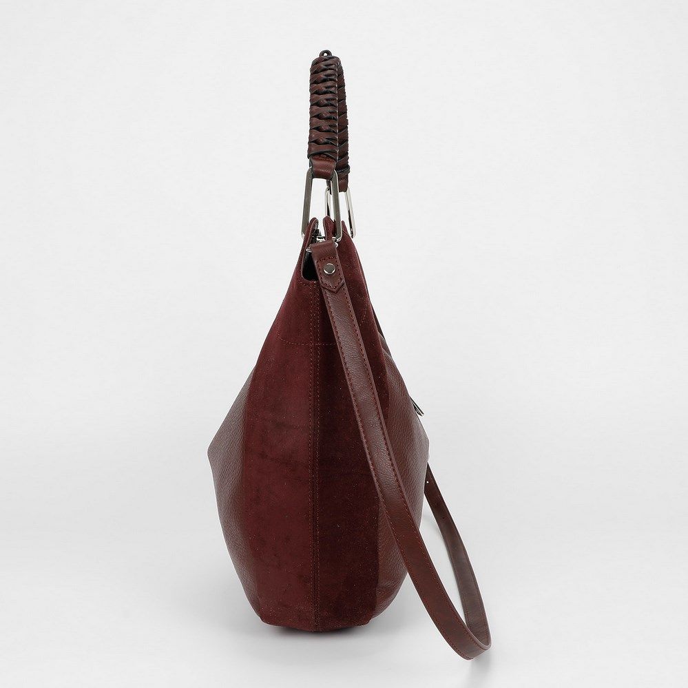 Borsa a spalla e tracolla Mimì-Muà Burgundy Camoscio