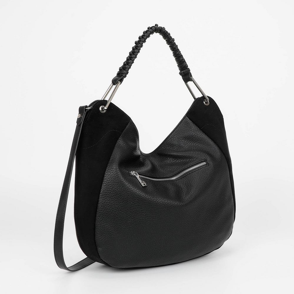 Borsa A Spalla e Tracolla Camoscio Nera