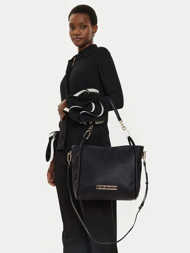 Shopping Bag Elegante Vinile Nera