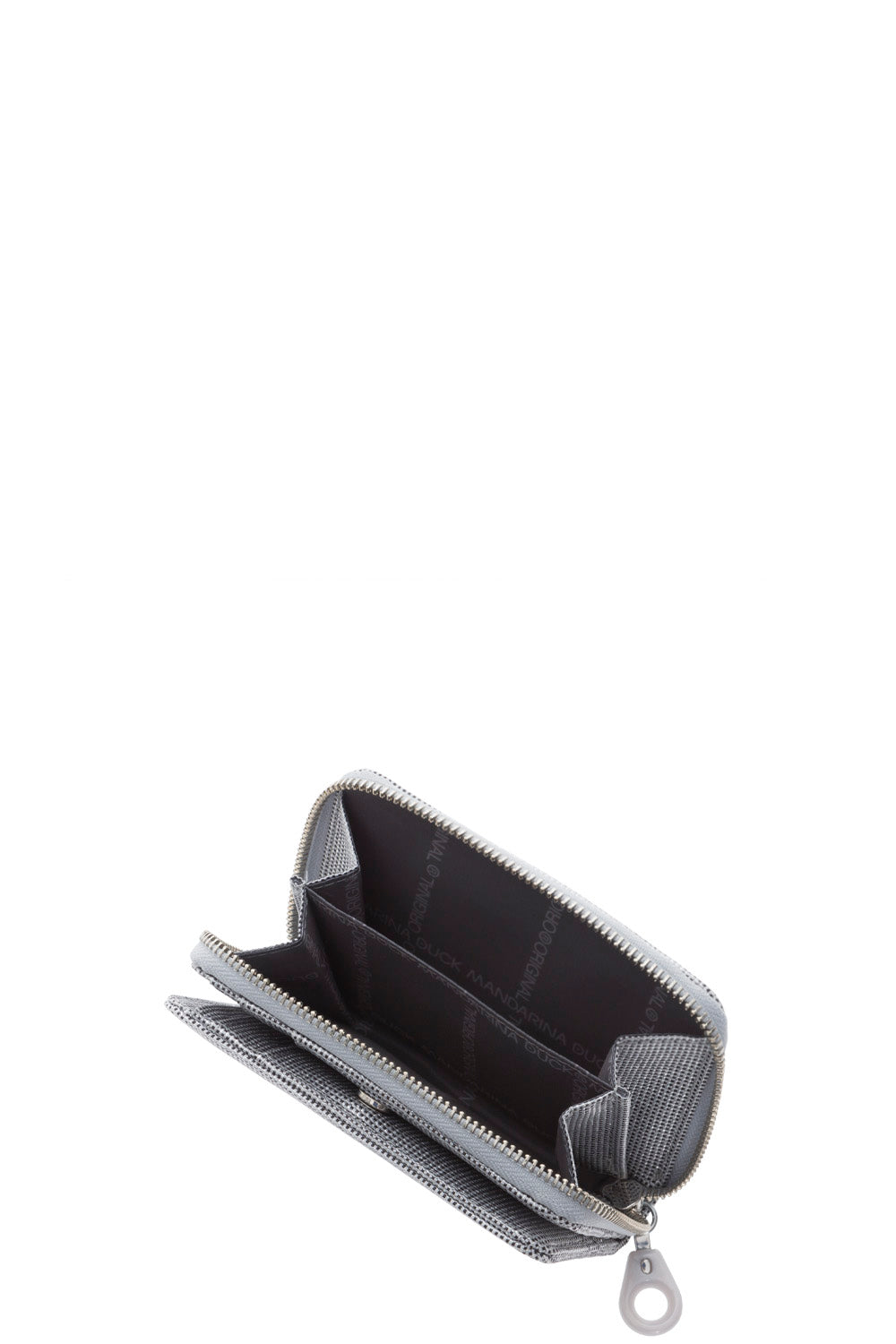 Portafoglio Argento MD20 LUX Tessuto Zip Mandarina