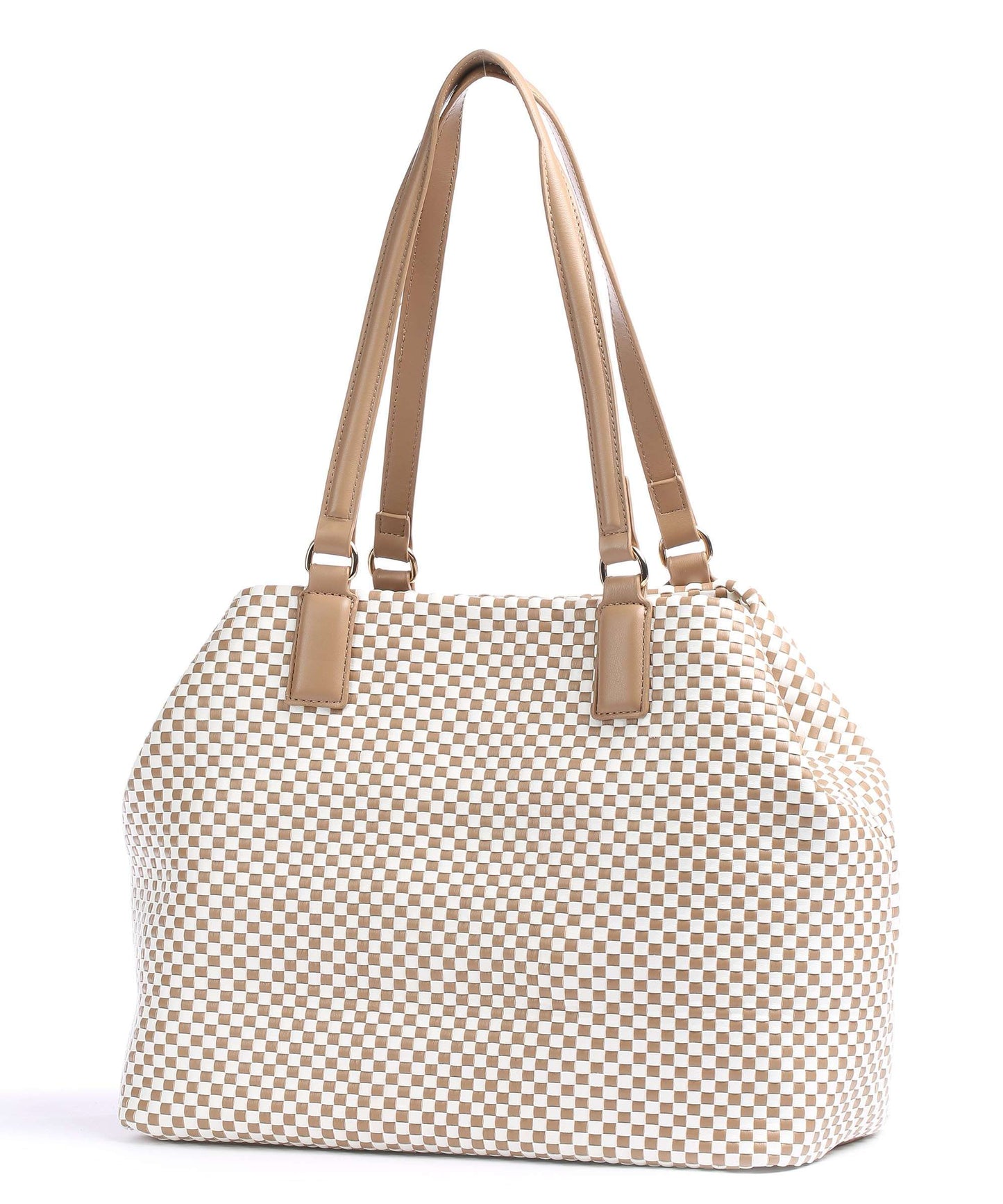 Shopper Bicolor Intrecciata Bianco/Camel Valentino by Mario Valentino