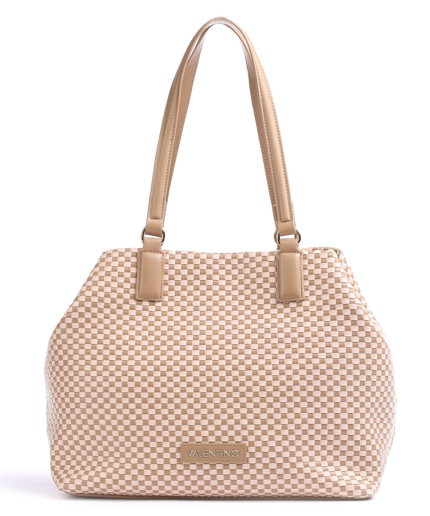 Shopper Intrecciata Bicolor Cipria/Camel Valentino By Mario Valentino