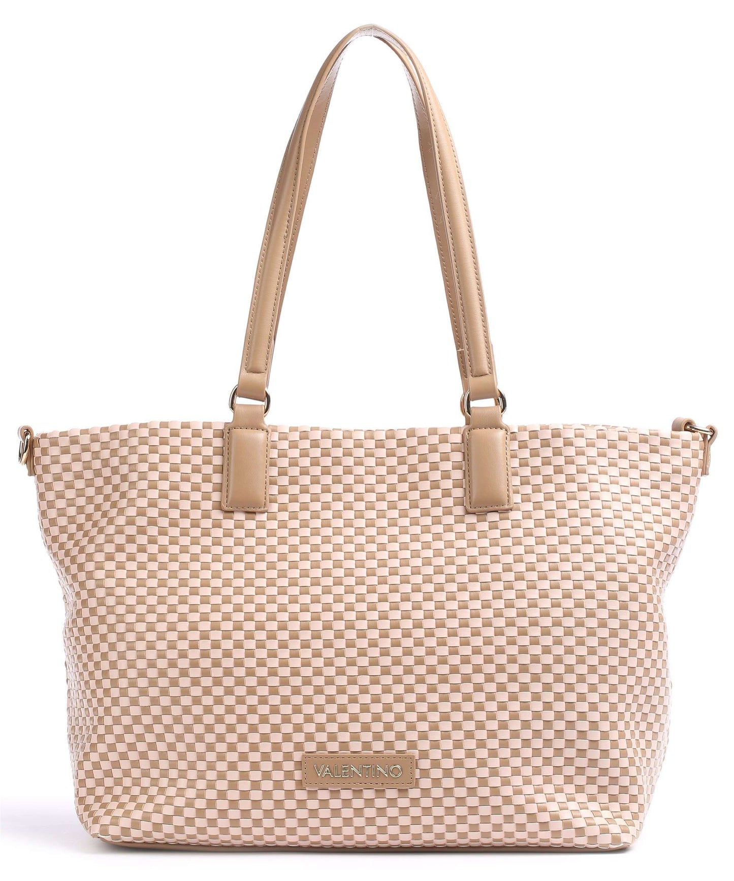 Shopper Intrecciata Bicolor Cipria/Camel Valentino By Mario Valentino