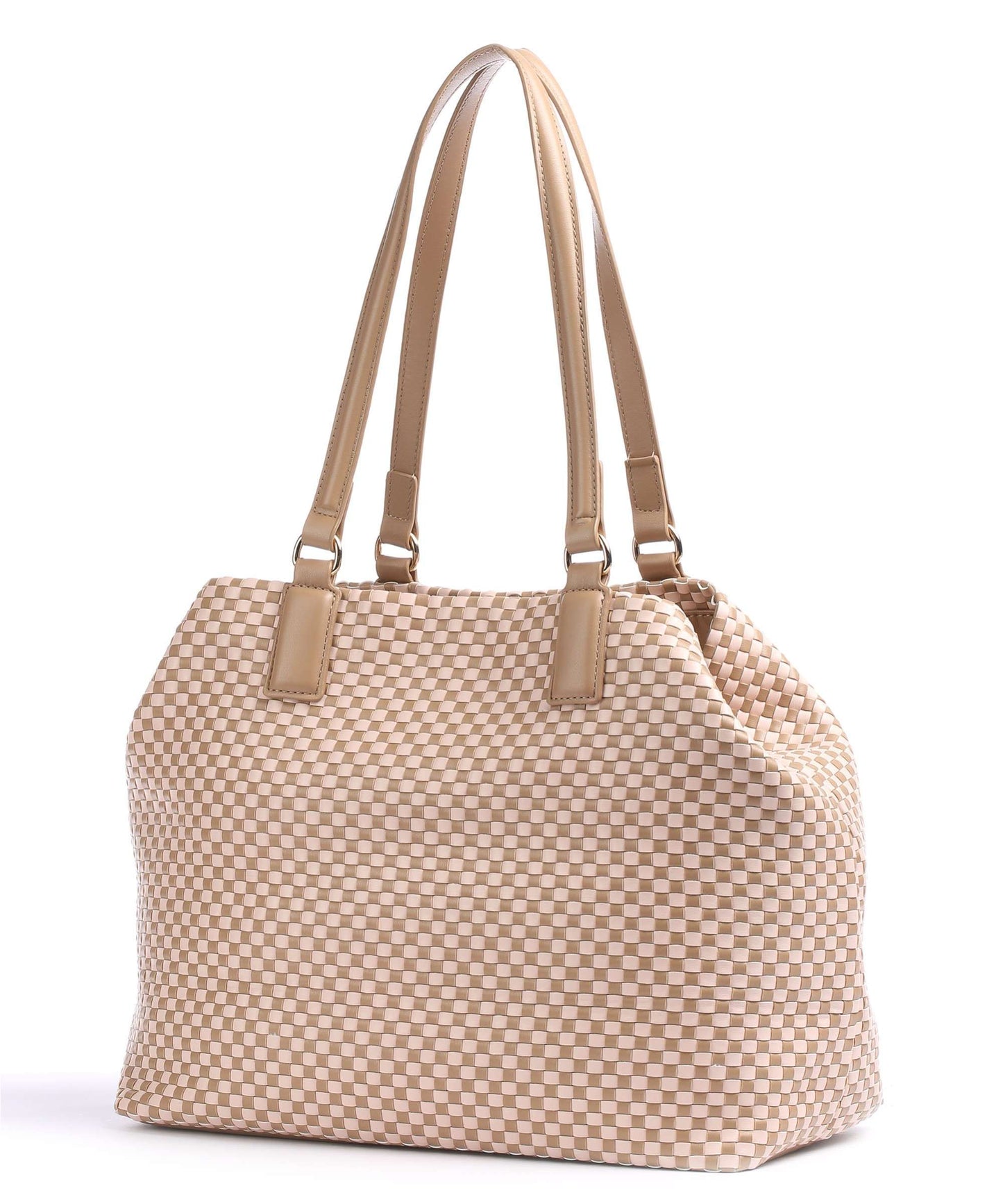 Shopper Intrecciata Bicolor Cipria/Camel Valentino By Mario Valentino