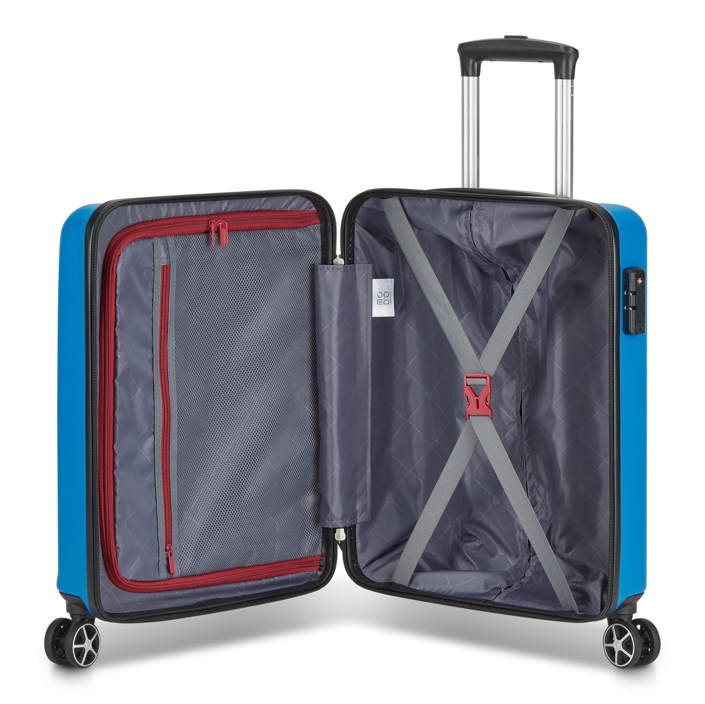 Trolley Cabina Houston 4 Ruote Azzurro 55 cm