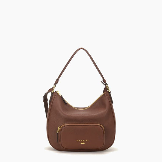 Borsa A Spalla Vera Pelle Marrone Lincon