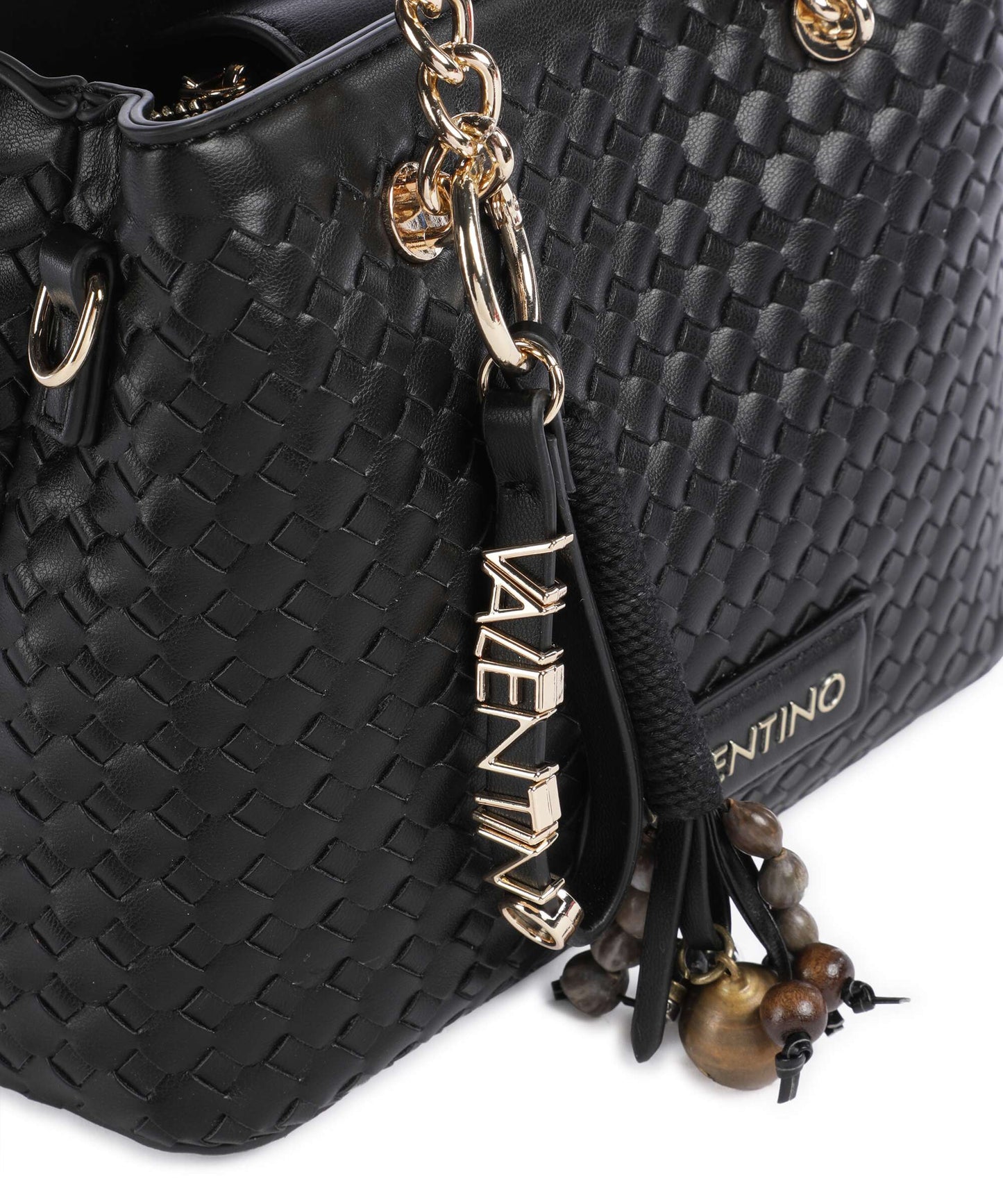 Borsa a Mano Gea Nera Intrecciata