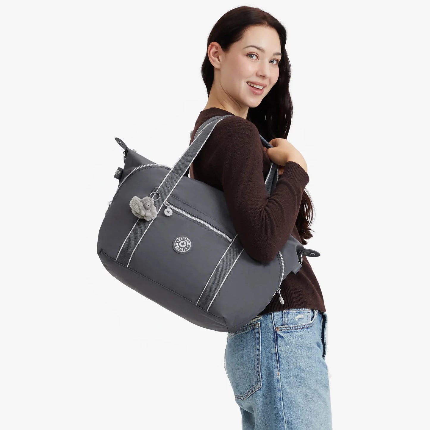 Borsa ART a Mano Grande con Tracolla Rimovibile Moonlit Grey