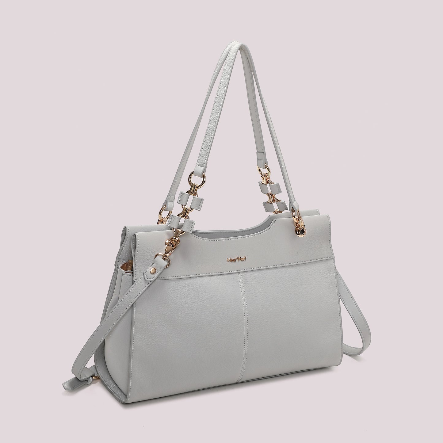Shopper con Catena Elegante Grigio Perla
