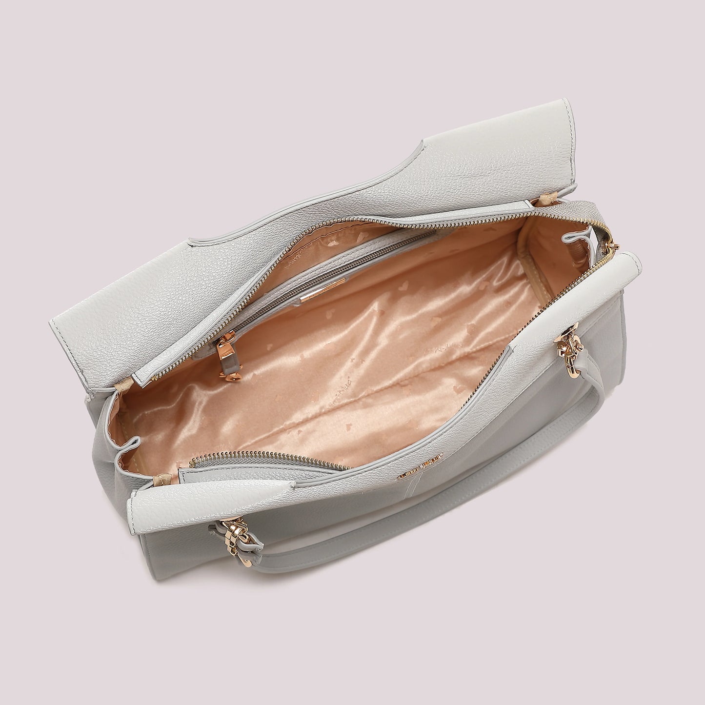 Shopper con Catena Elegante Grigio Perla