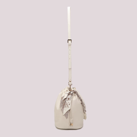 Borsa a Spalla Con Foulard Panna Mimì-Muà