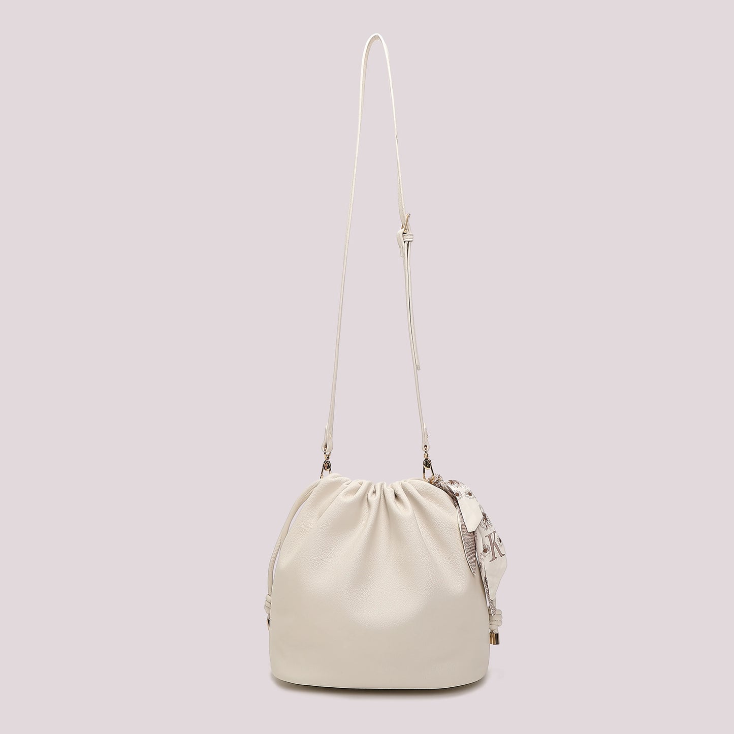 Borsa a Spalla Con Foulard Panna Mimì-Muà