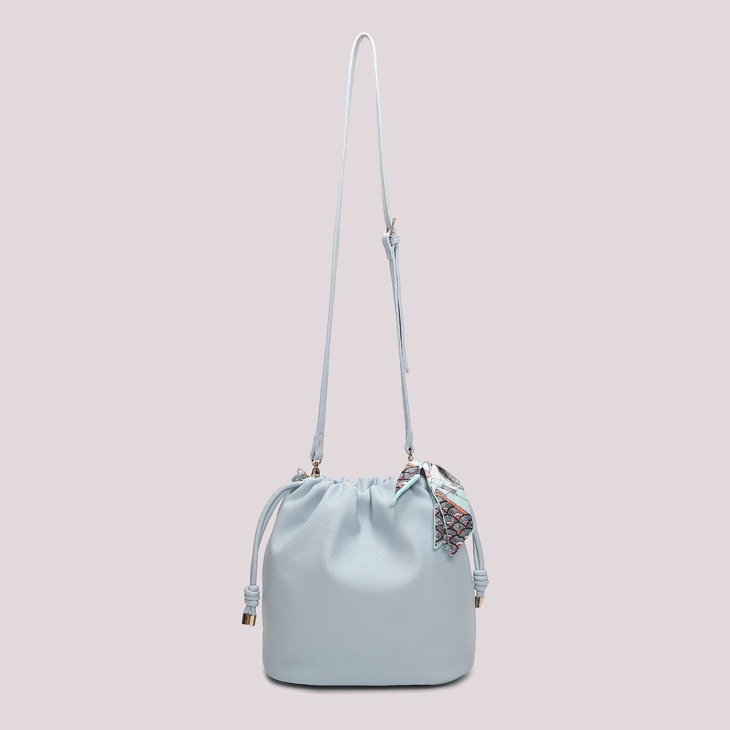 Borsa a Spalla Con Foulard Celeste