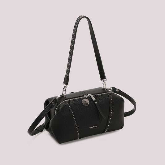 Borsa a spalla e tracolla con borchie Mimì-Muà Nera