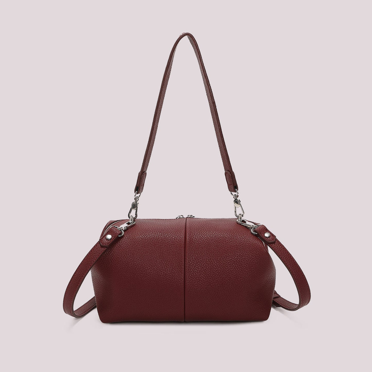 Borsa a spalla e tracolla con borchie Mimì-Muà Burgundy