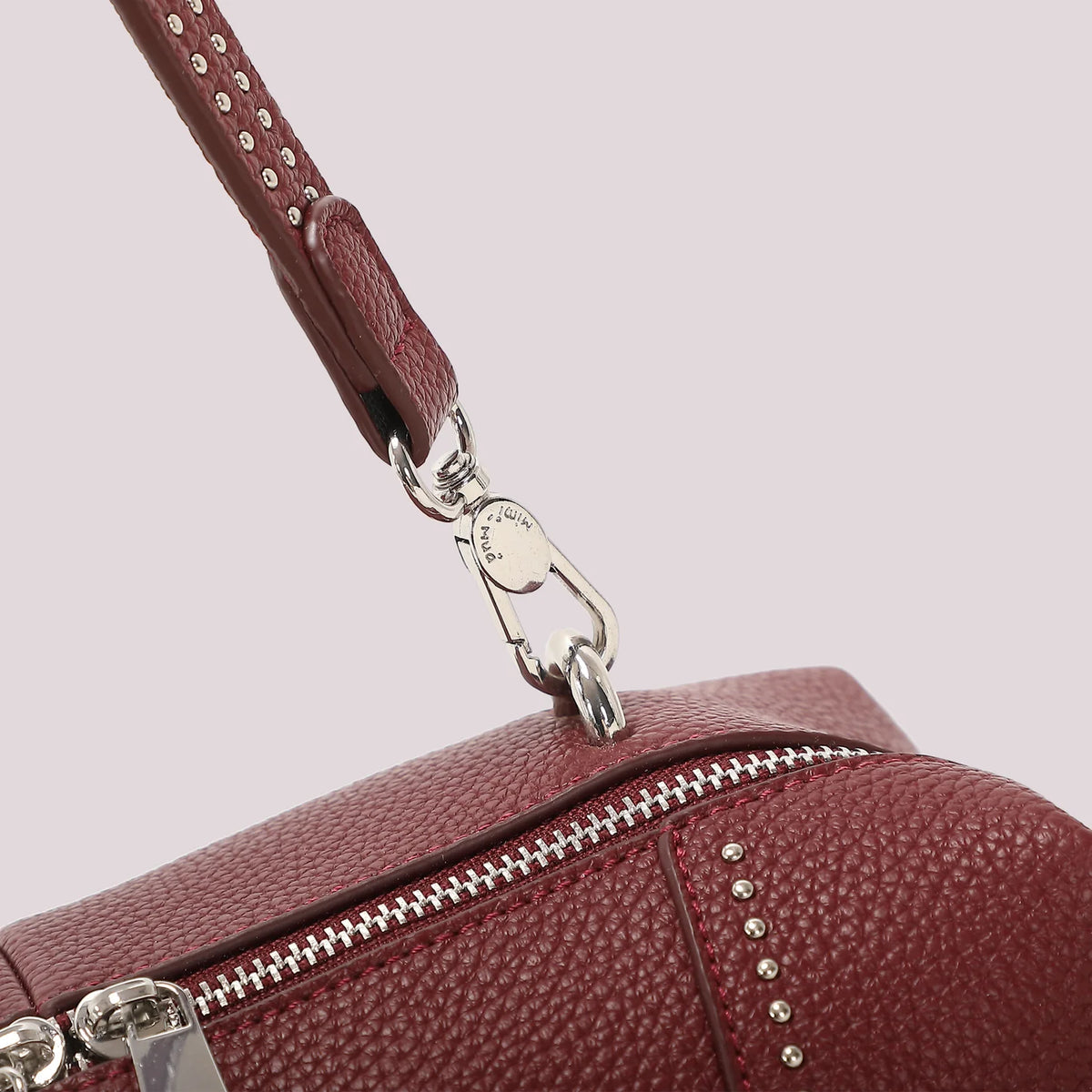 Borsa a spalla e tracolla con borchie Mimì-Muà Burgundy