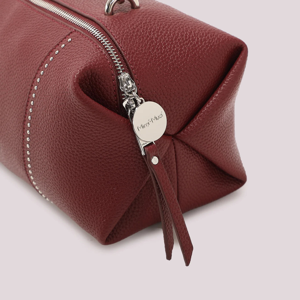 Borsa a spalla e tracolla con borchie Mimì-Muà Burgundy