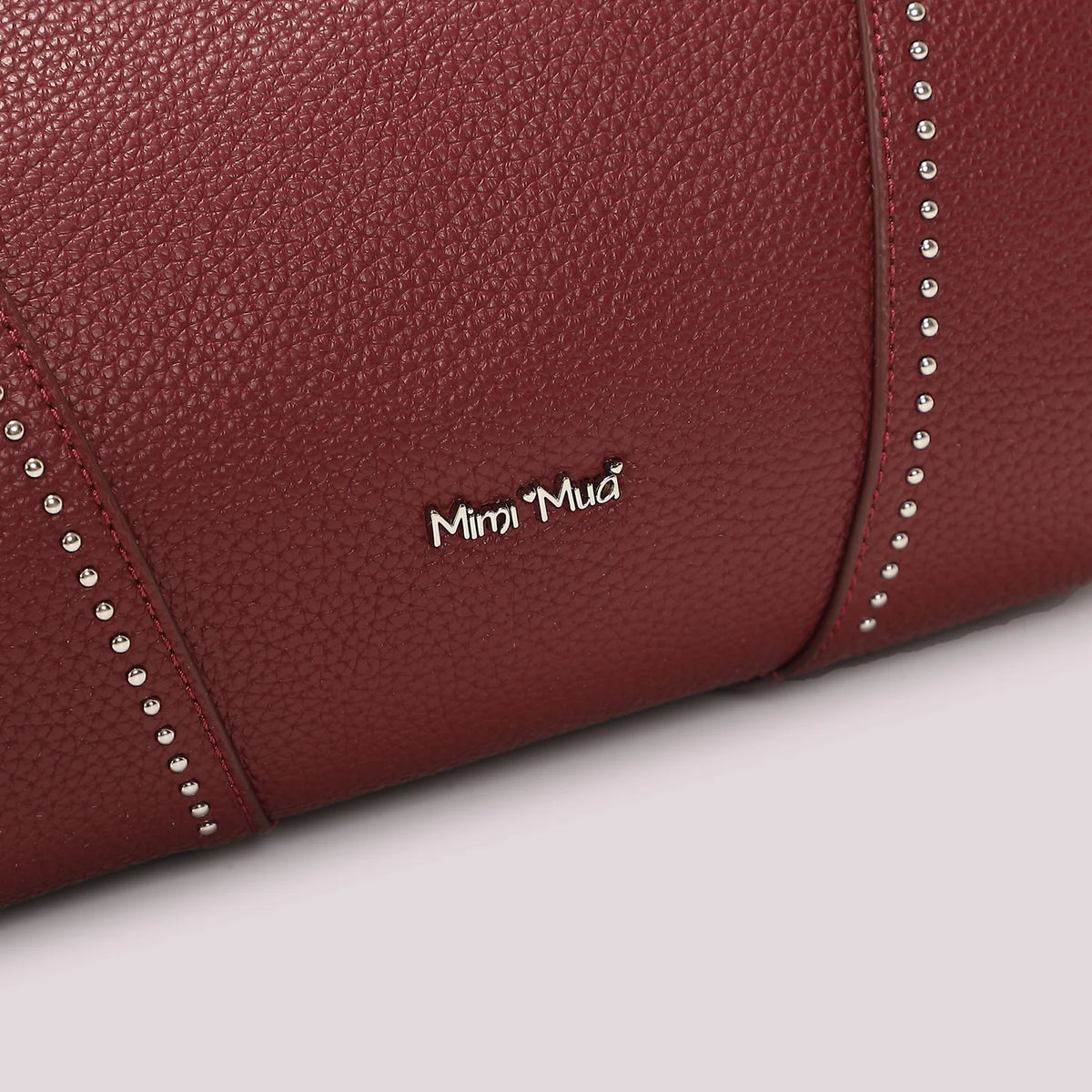 Borsa a spalla e tracolla con borchie Mimì-Muà Burgundy