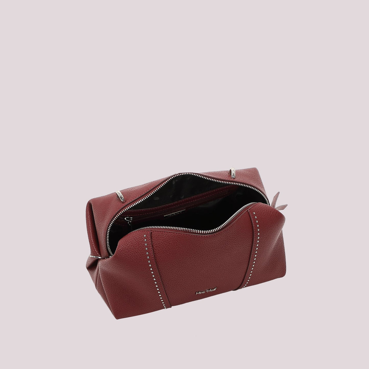 Borsa a spalla e tracolla con borchie Mimì-Muà Burgundy