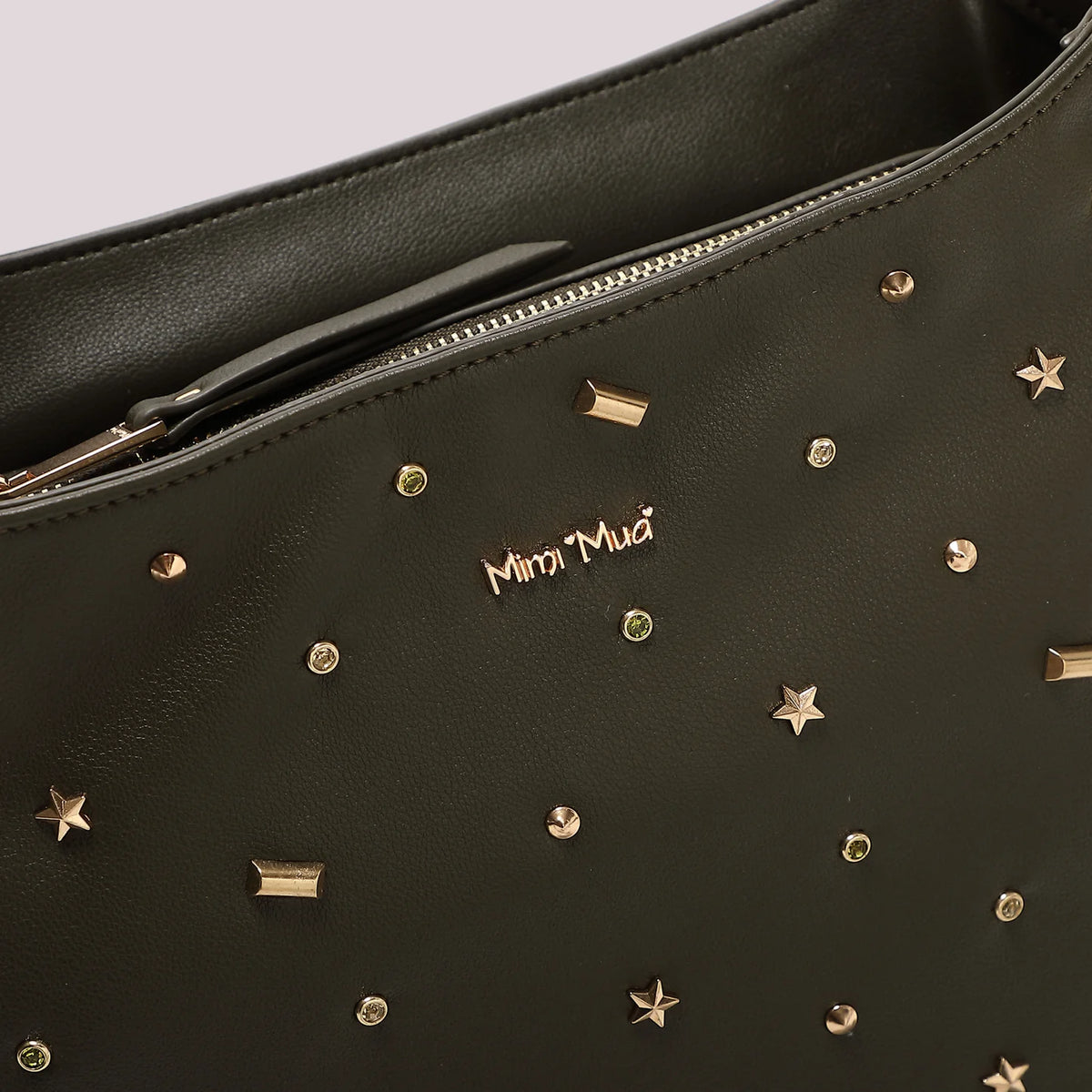 Borsa a spalla Mimì-Muà Verde Militare Borchiette