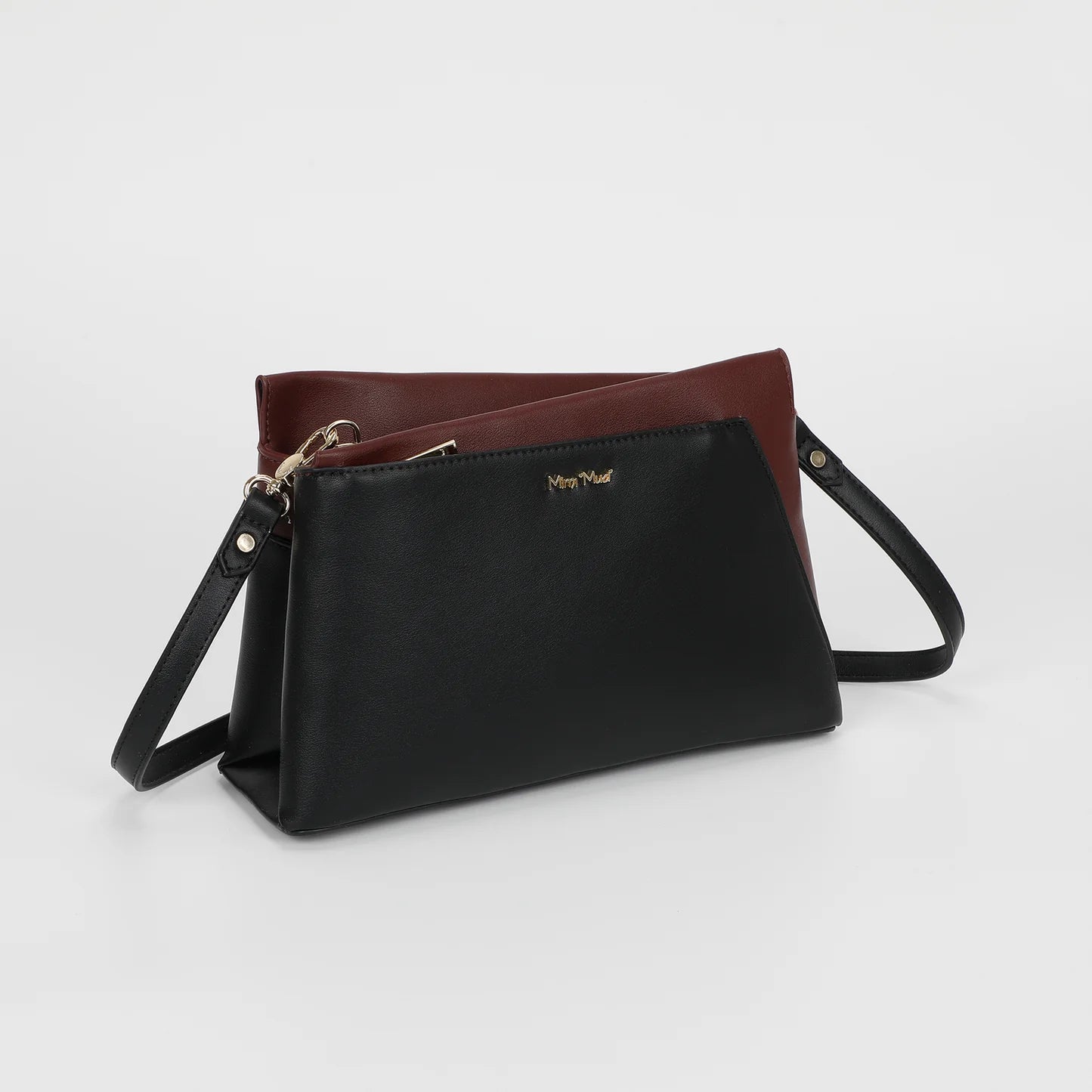 Borsa a Tracolla Bicolor Amaranto/nero