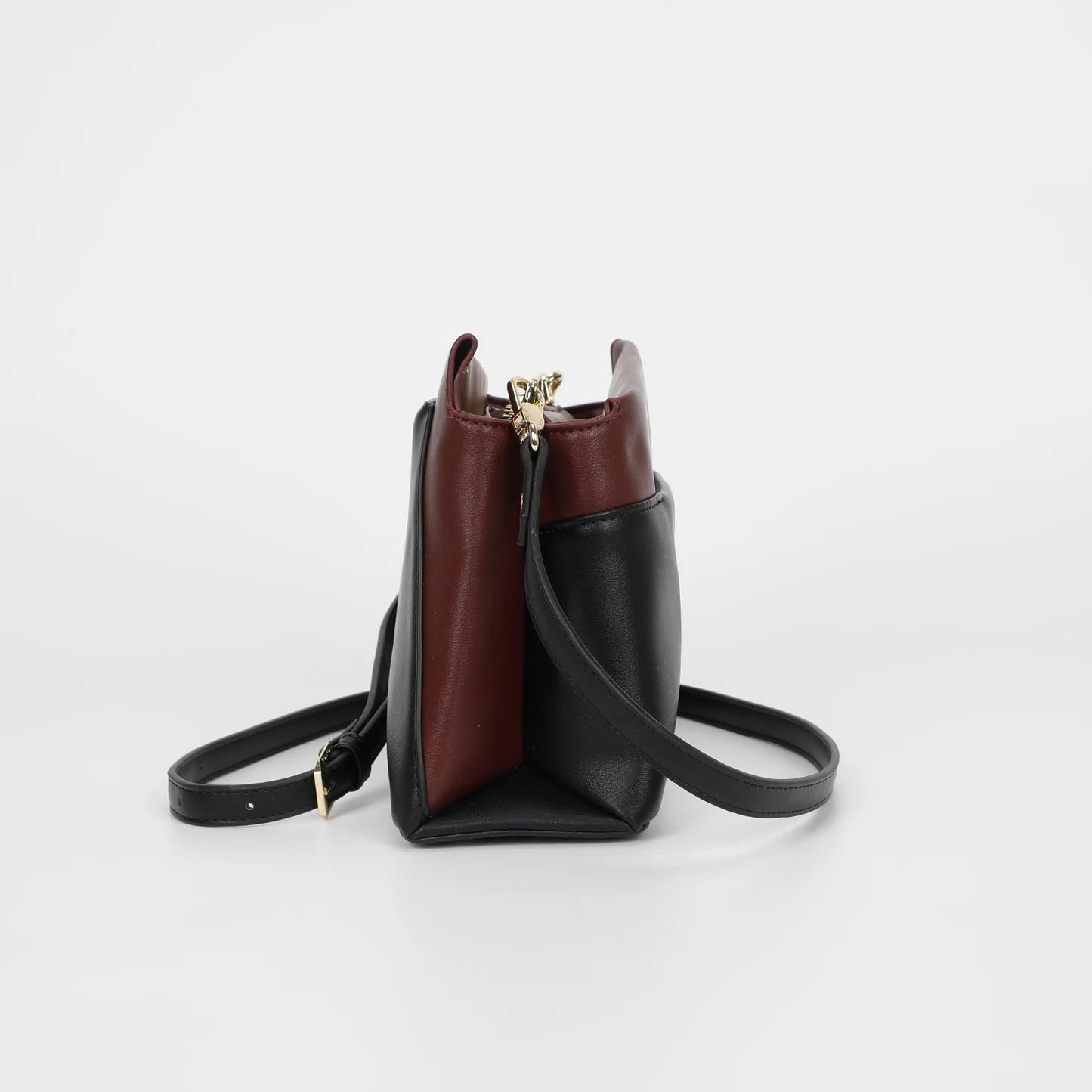 Borsa a Tracolla Bicolor Amaranto/nero