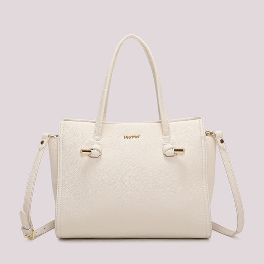 Borsa a Mano Con nodini Panna