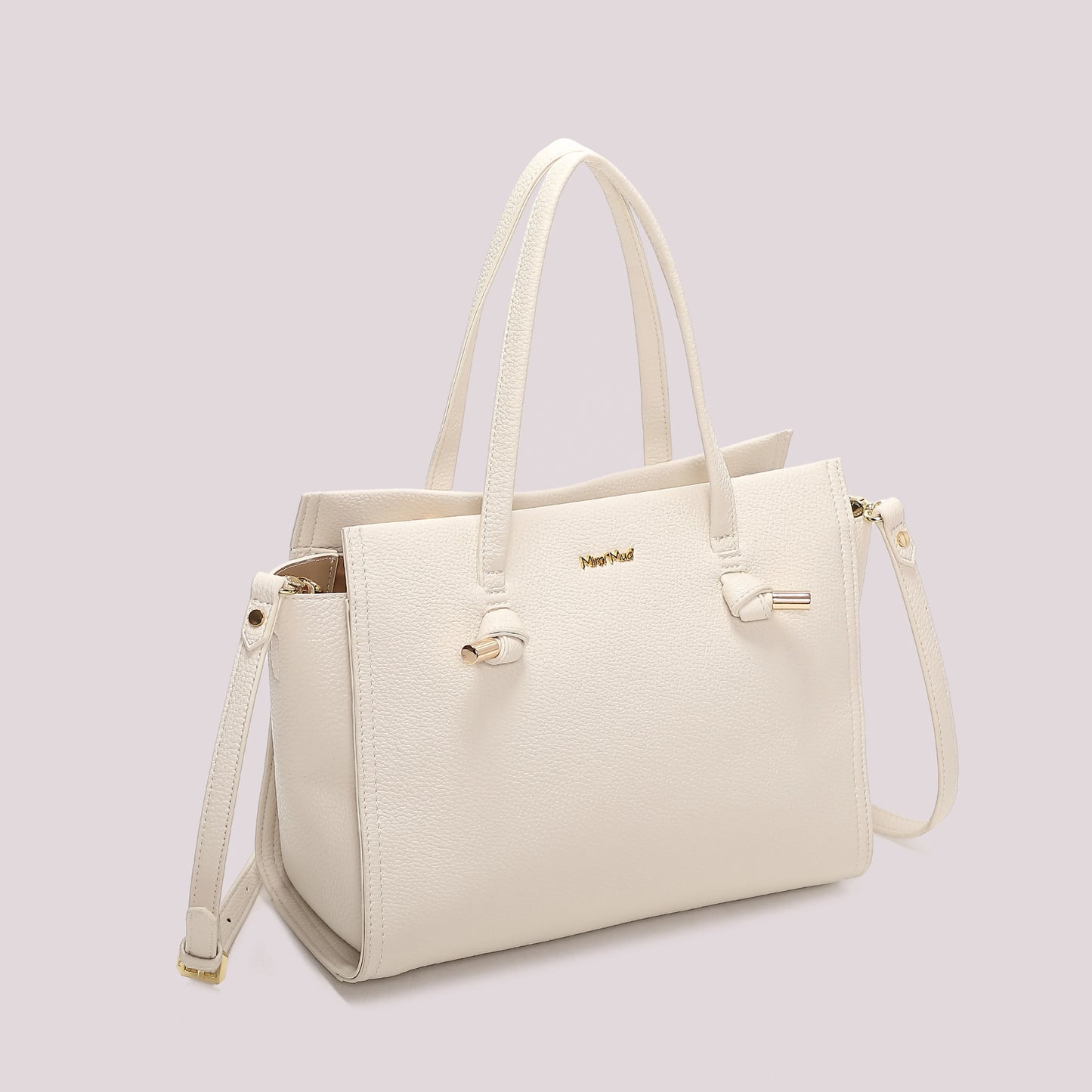 Borsa a Mano Con nodini Panna