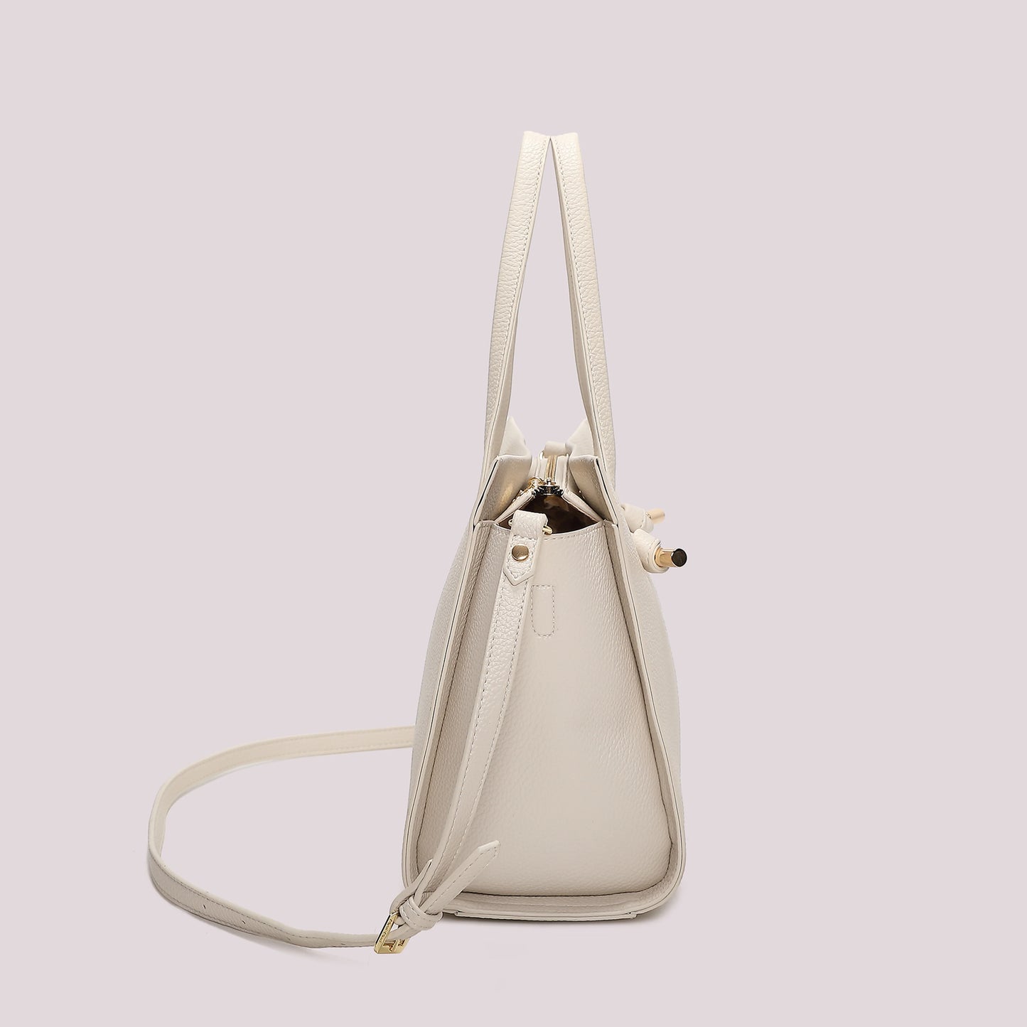 Borsa a Mano Con nodini Panna