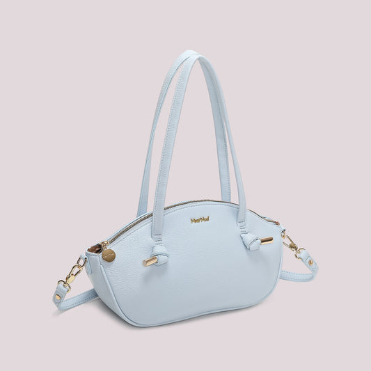Shopper elegante Nera Con Nodini Celeste