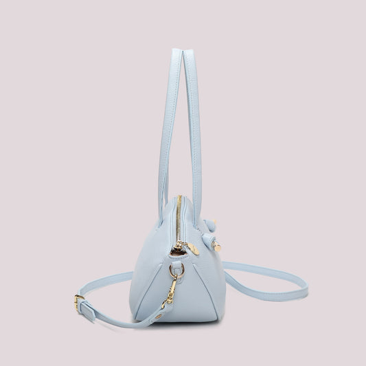 Shopper elegante Nera Con Nodini Celeste
