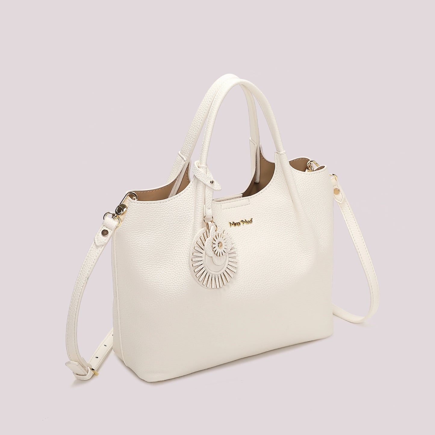 Borsa a mano e tracolla  con charme Mimì-Muà Bianca
