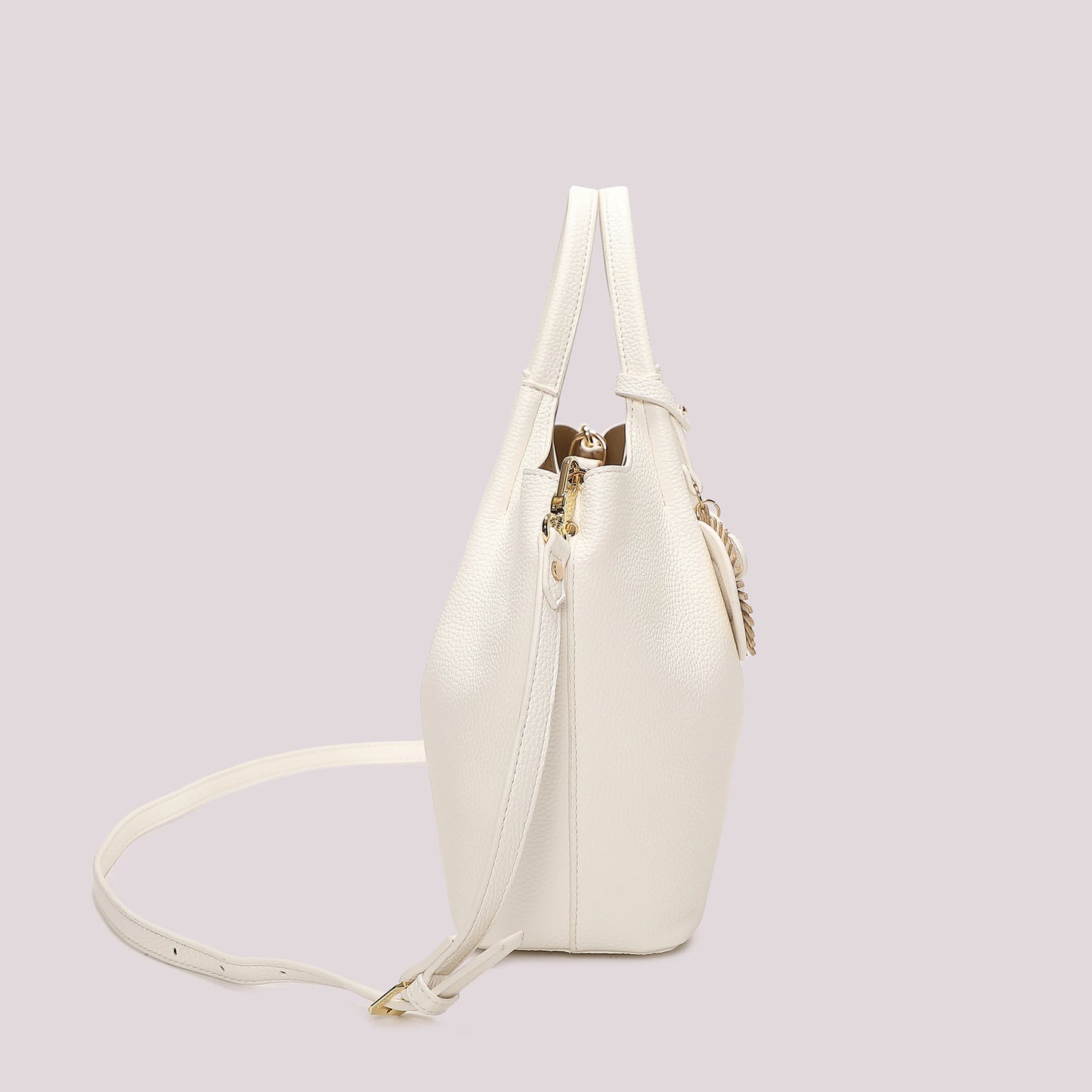Borsa a mano e tracolla  con charme Mimì-Muà Bianca