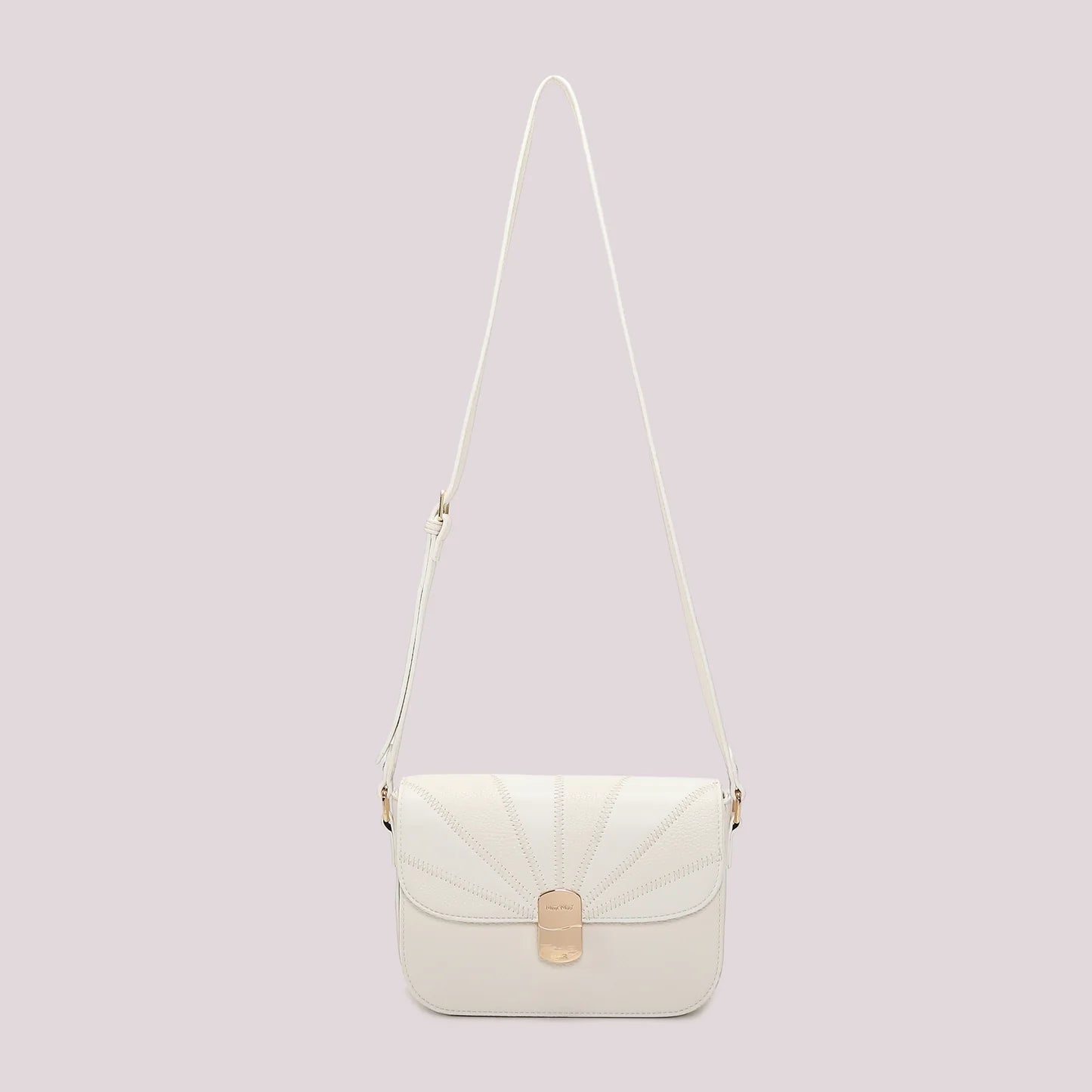 Borsa a Tracolla Con Patta Patchwork Bianca