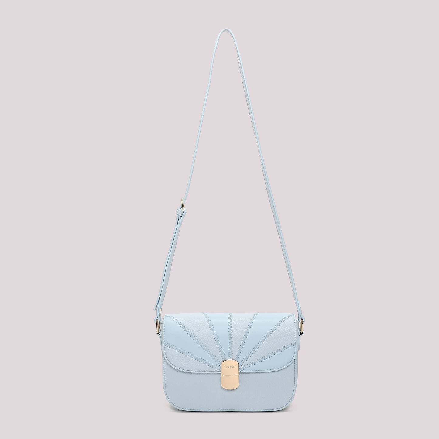 Borsa a Tracolla Con Patta Patchwork Azzurra
