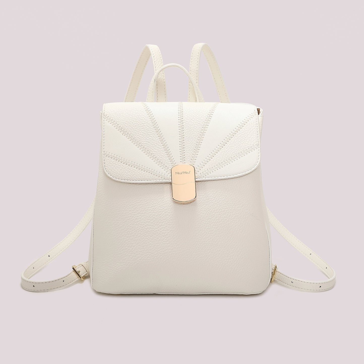 Zaino Con Patta Patchwork Bianco