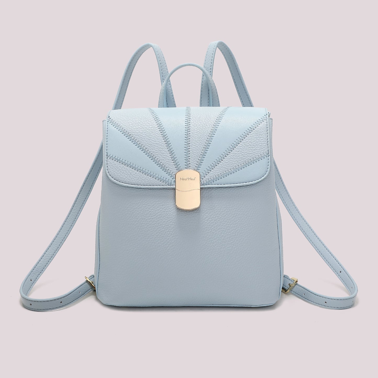 Zaino con patta Patchwork Azzurro