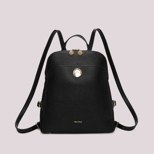 Zaino donna Mimì-Muà Nero inserti camoscio
