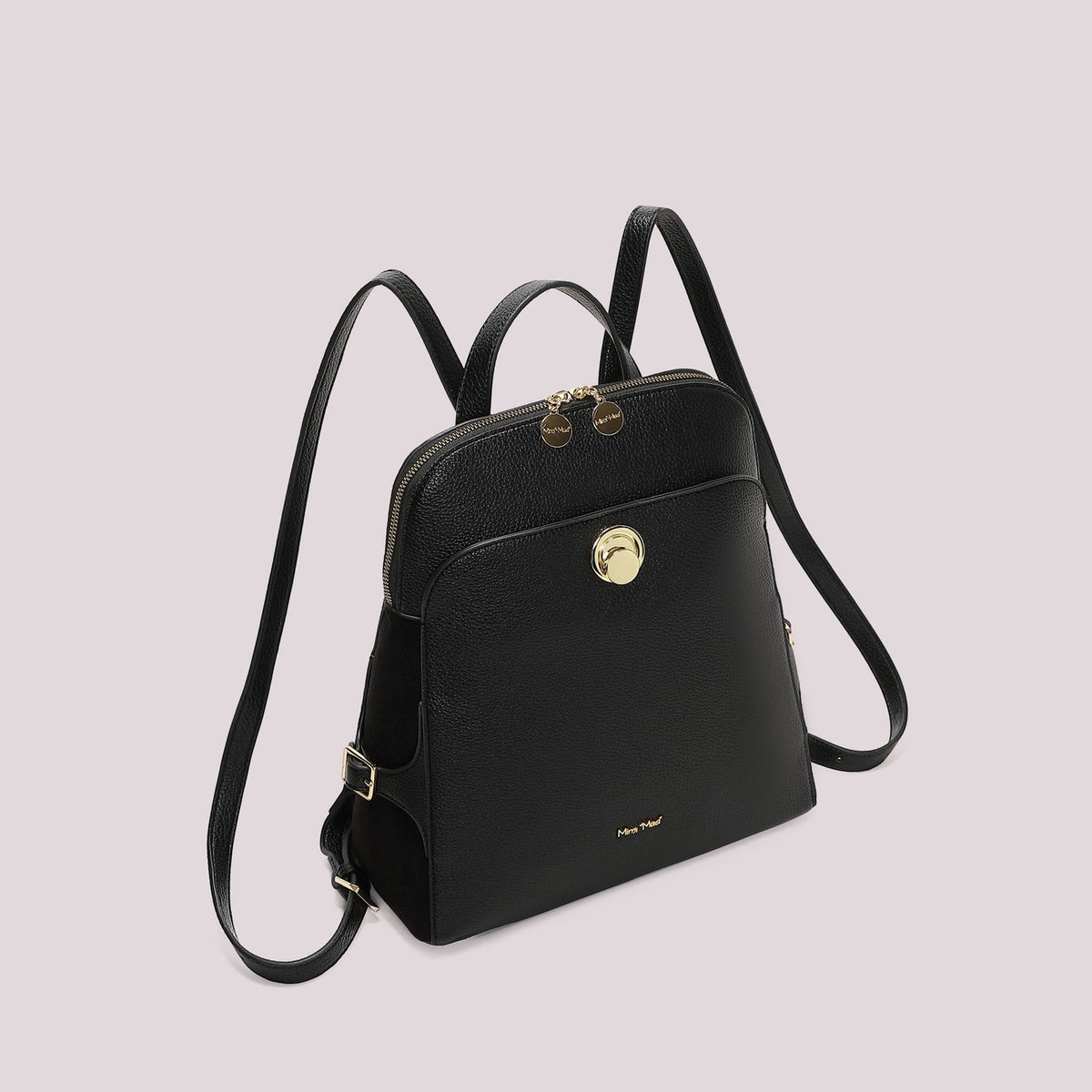 Zaino donna Mimì-Muà Nero inserti camoscio