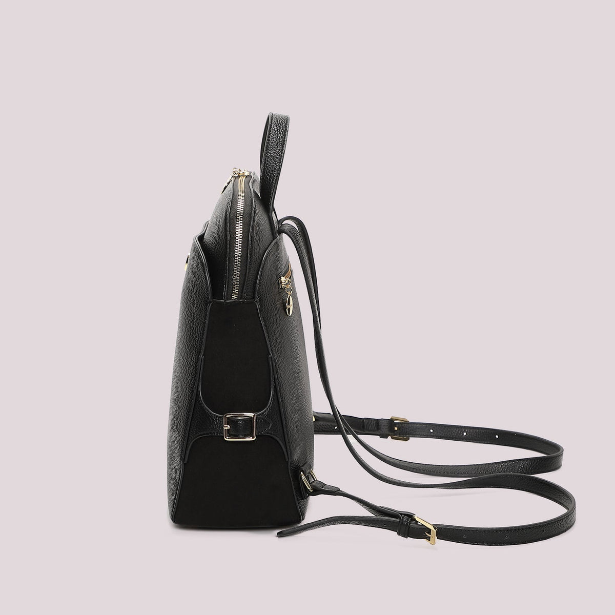 Zaino donna Mimì-Muà Nero inserti camoscio