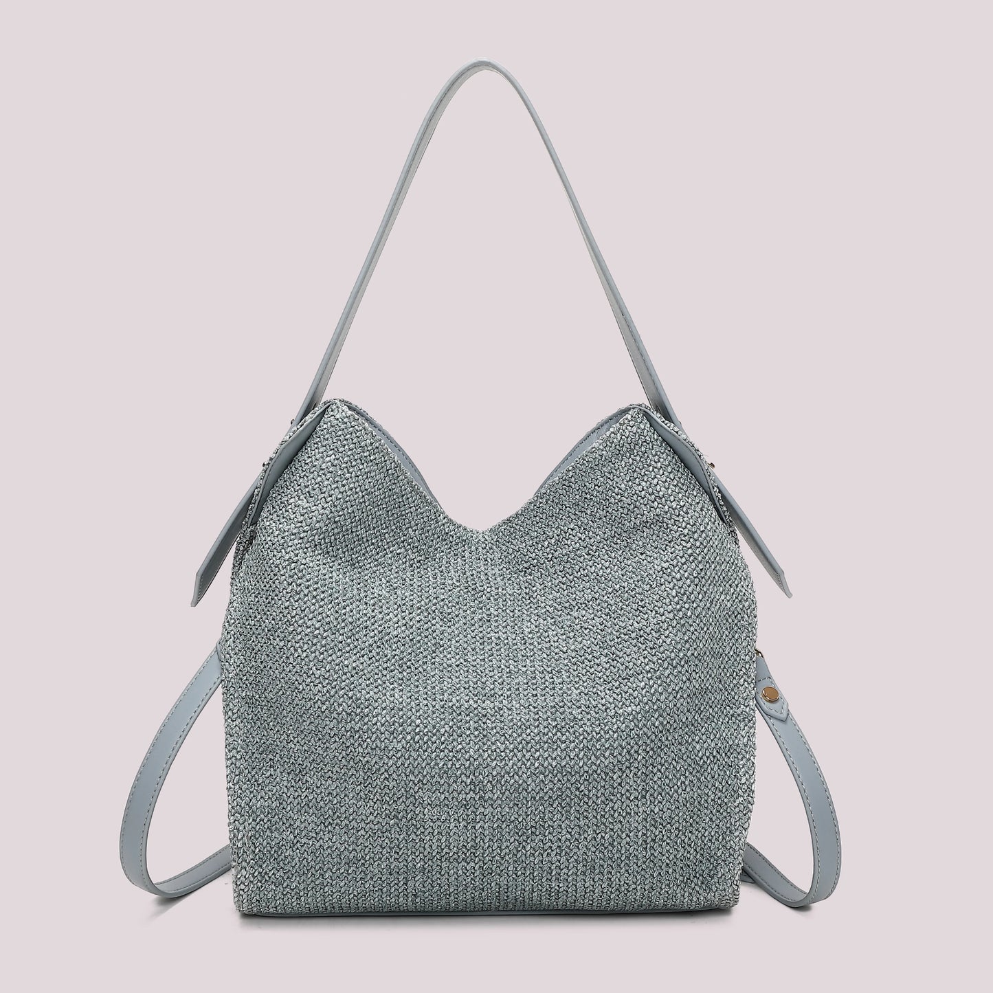 Borsa Hobo In paglia Celeste