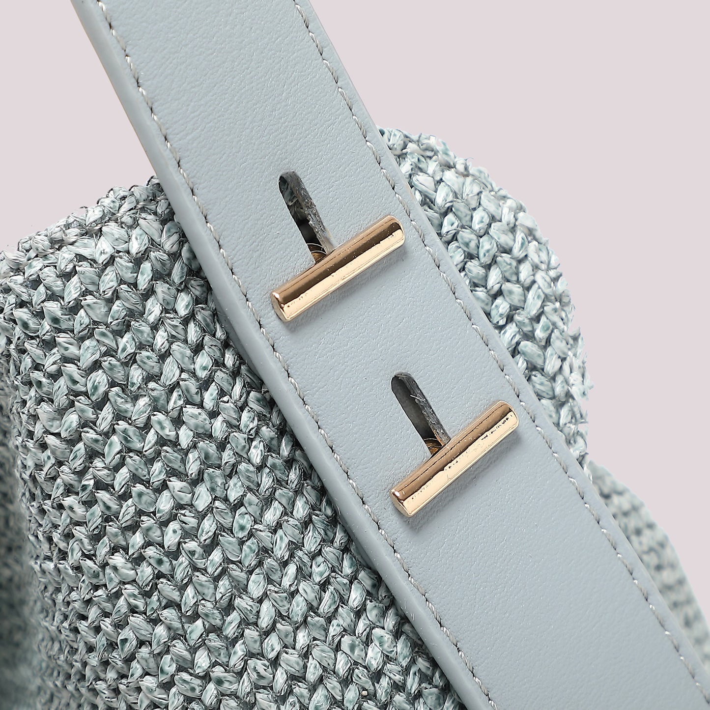 Borsa Hobo In paglia Celeste